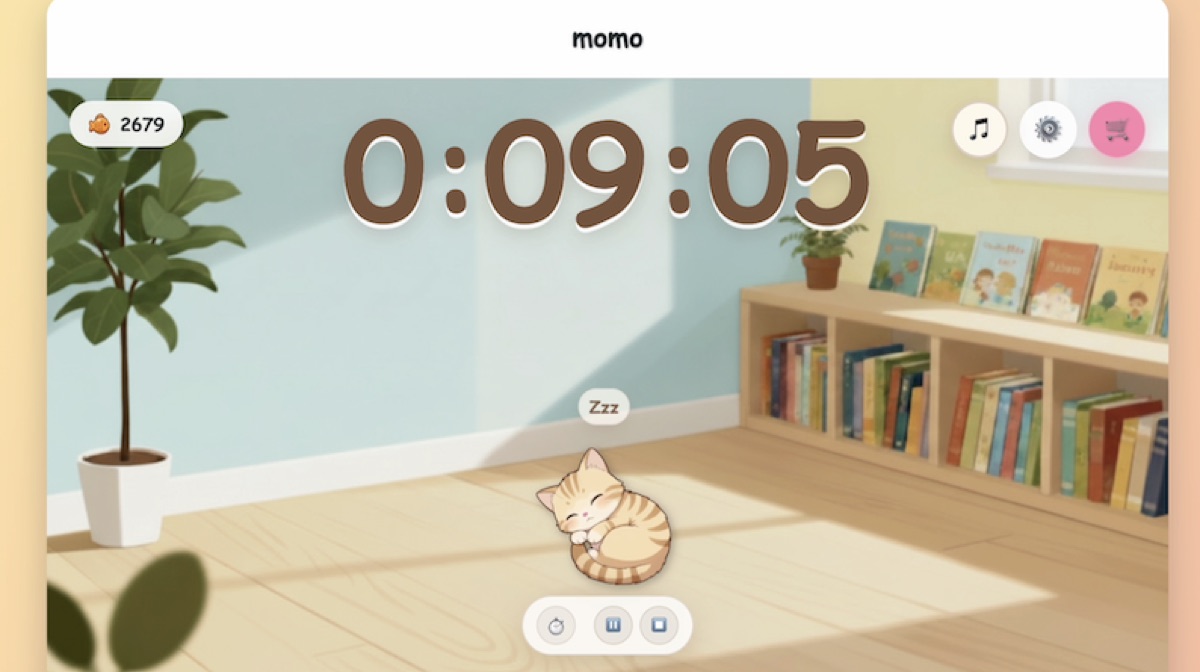 Cat classroom timer preview for quiet work and reading time