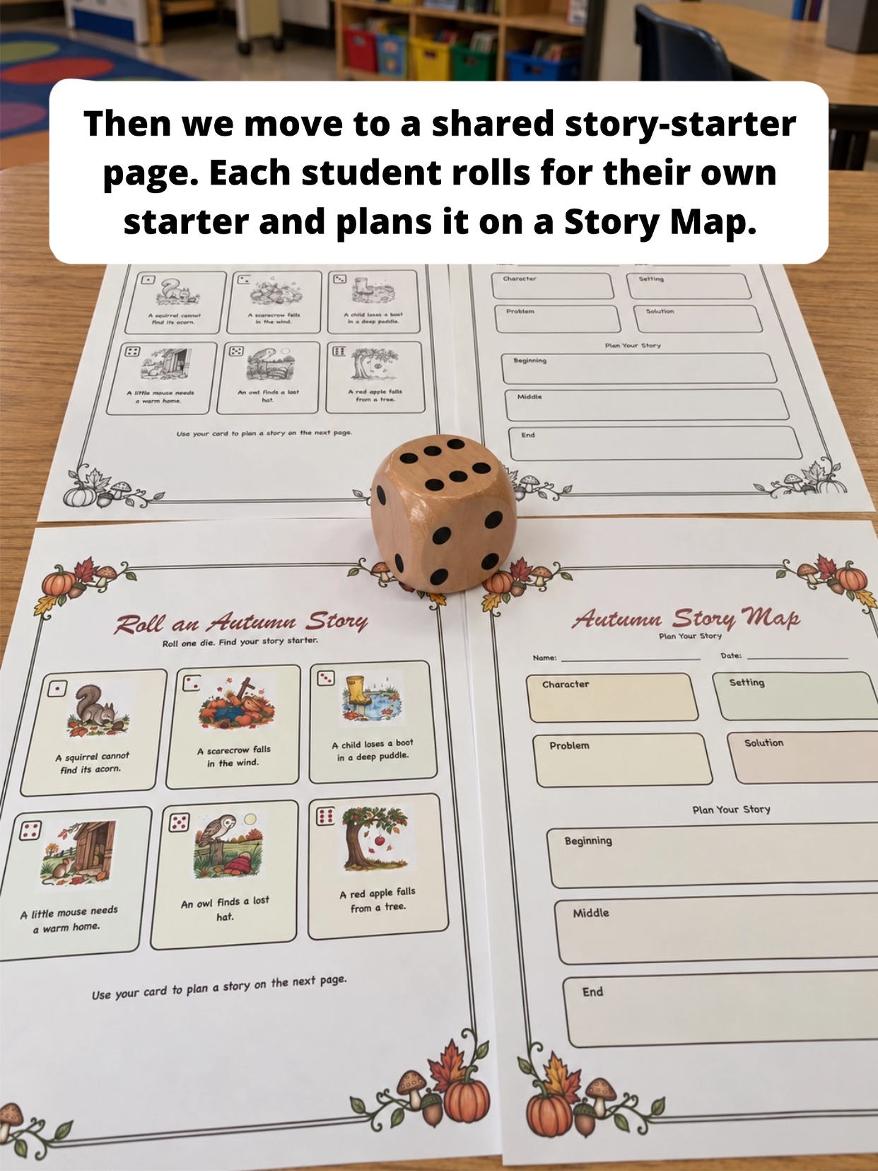 Roll and Write classroom routine step 3
