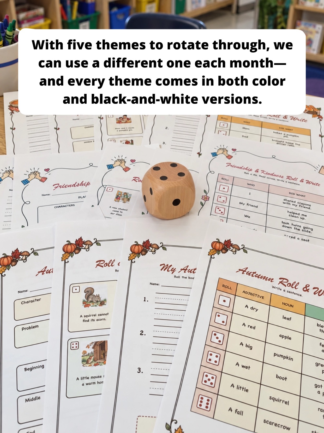 Roll and Write classroom routine step 5